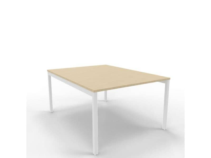 Bench piano rovere 120x160xH.75 cm gamba a ponte in acciaio bianco linea Practika P3 Quadrifoglio – ECBEC12-RK-I