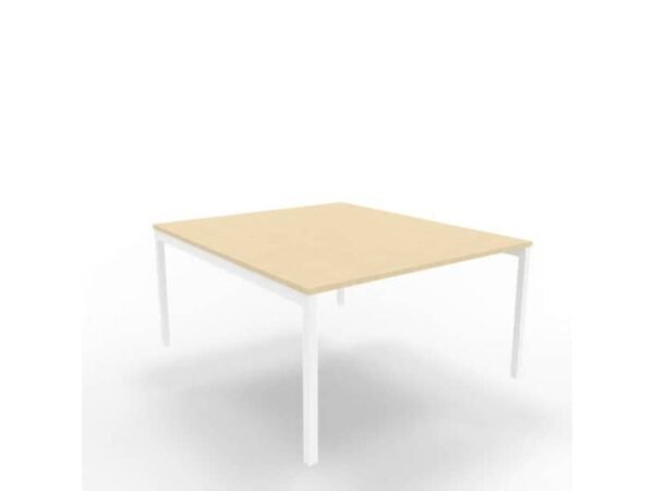 Bench piano rovere 140x160xH.75 cm gamba a ponte in acciaio bianco linea Practika P3 Quadrifoglio - ECBEC14-RK-I
