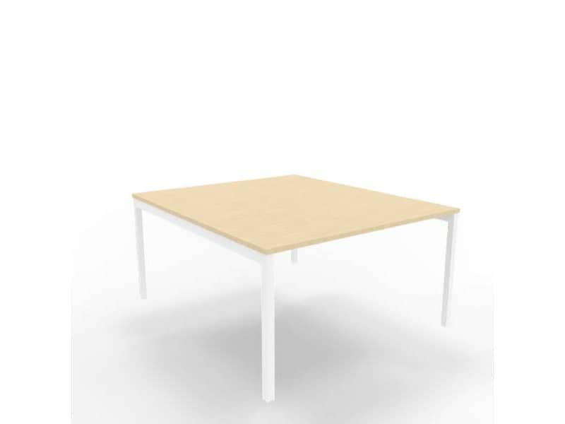 Bench piano rovere 140x160xH.75 cm gamba a ponte in acciaio bianco linea Practika P3 Quadrifoglio – ECBEC14-RK-I