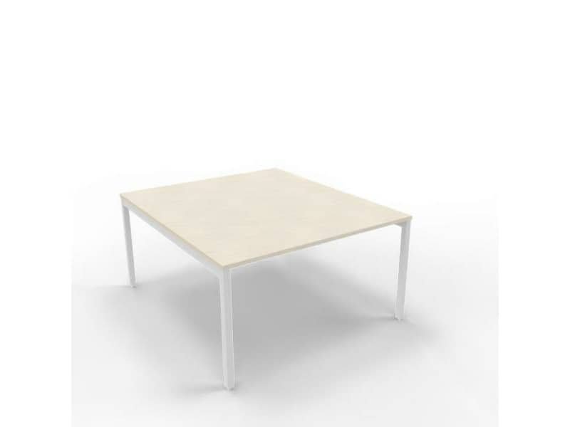 Bench piano cemento 140x160xH.75 cm gamba a ponte in acciaio argento linea Practika P3 Quadrifoglio – ECBEC14-CL-A