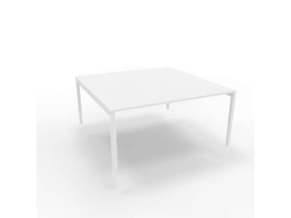 Bench piano bianco 160x160xH.75 cm gamba a ponte in acciaio bianco linea Practika P3 Quadrifoglio - ECBEC16-BA-I