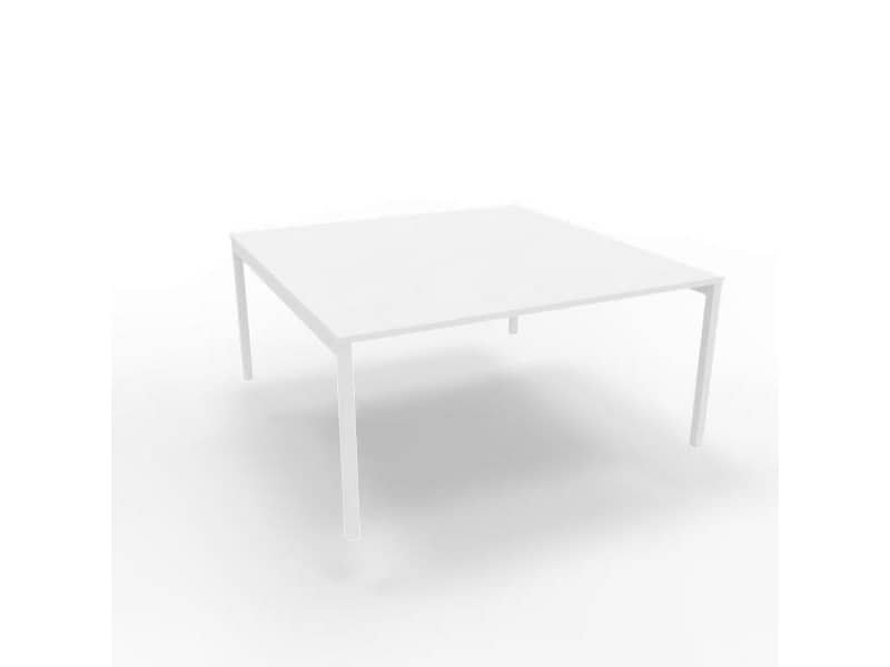 Bench piano bianco 160x160xH.75 cm gamba a ponte in acciaio bianco linea Practika P3 Quadrifoglio – ECBEC16-BA-I