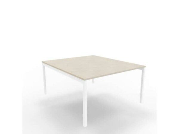 Bench piano cemento 140x160xH.75 cm gamba a ponte in acciaio bianco linea Practika P3 Quadrifoglio - ECBEC14-CL-I