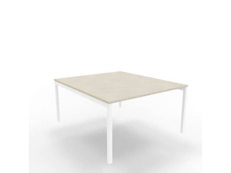 Bench piano cemento 140x160xH.75 cm gamba a ponte in acciaio bianco linea Practika P3 Quadrifoglio – ECBEC14-CL-I