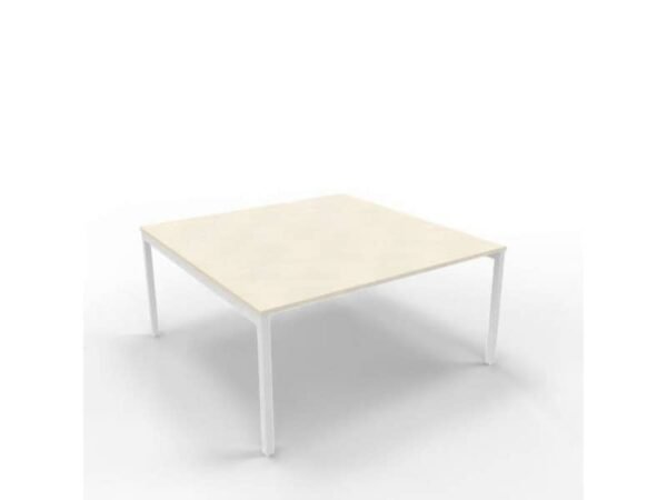 Bench piano cemento 160x160xH.75 cm gamba a ponte in acciaio argento linea Practika P3 Quadrifoglio - ECBEC16-CL-A
