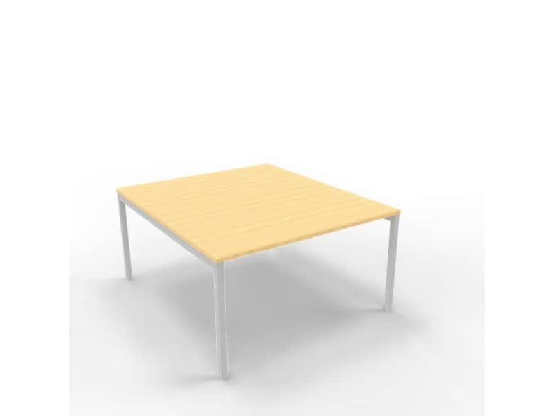Bench piano faggio 140x160xH.75 cm gamba a ponte in acciaio argento linea Practika P3 Quadrifoglio – ECBEC14-FA-A