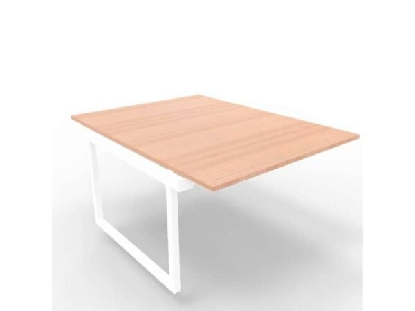 Postazione aggiuntiva bench piano noce 120x160xH.75 cm gamba ad anello in acciaio bianco Practika P2 ECBIA12-NO-I