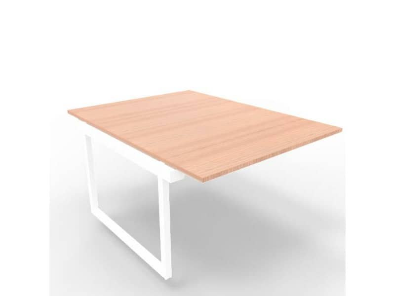 Postazione aggiuntiva bench piano noce 120x160xH.75 cm gamba ad anello in acciaio bianco Practika P2 ECBIA12-NO-I
