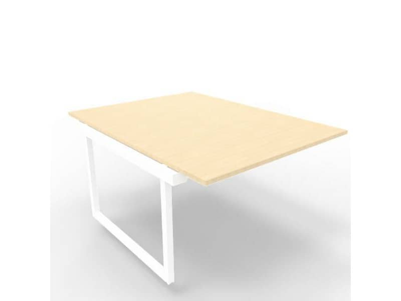 Postazione aggiuntiva bench piano rovere 120x160xH.75 cm gamba ad anello in acciaio bianco Practika P2 ECBIA12-RK-I