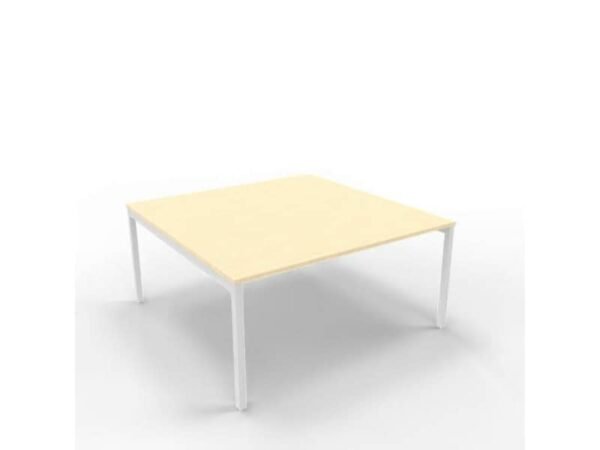 Bench piano rovere 160x160xH.75 cm gamba a ponte in acciaio argento linea Practika P3 Quadrifoglio - ECBEC16-RK-A