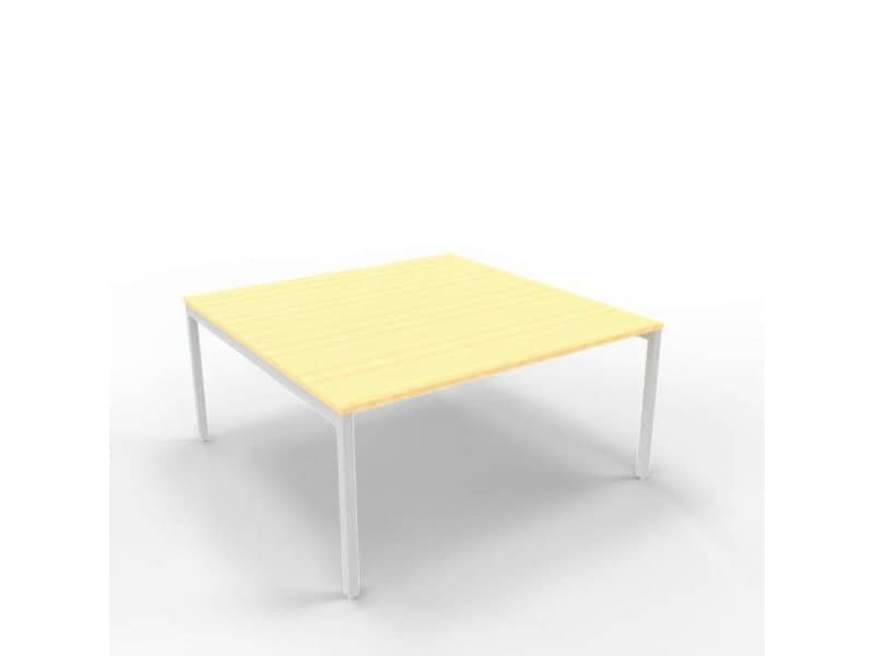 Bench piano faggio 160x160xH.75 cm gamba a ponte in acciaio argento linea Practika P3 Quadrifoglio – ECBEC16-FA-A