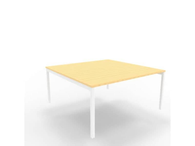 Bench piano faggio 160x160xH.75 cm gamba a ponte in acciaio bianco linea Practika P3 Quadrifoglio – ECBEC16-FA-I