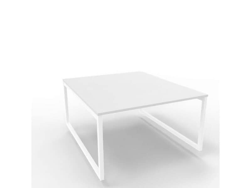 Bench piano grigio 140x160xH.75 cm gamba ad anello in acciaio bianco linea Practika P2 Quadrifoglio – ECBEA14-GR-I