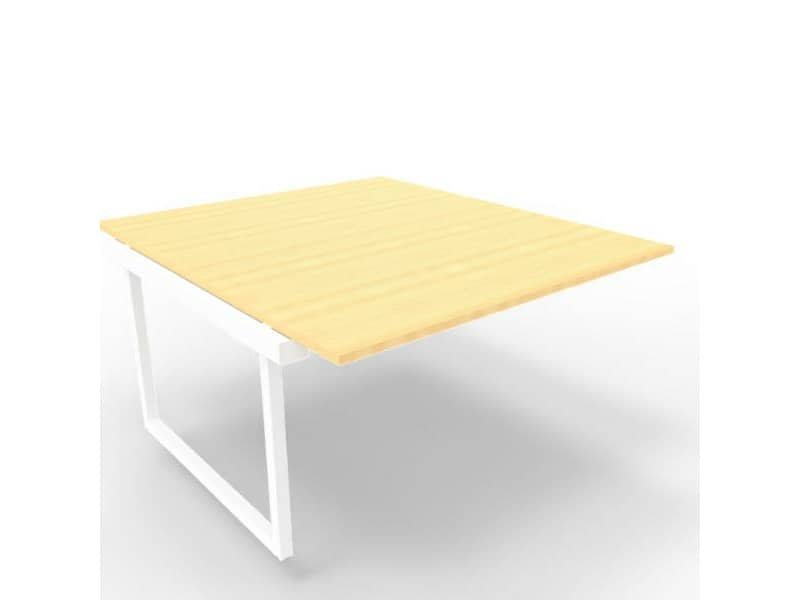 Postazione aggiuntiva bench piano faggio 140x160xH.75 cm gamba ad anello in acciaio bianco Practika P2 ECBIA14-FA-I