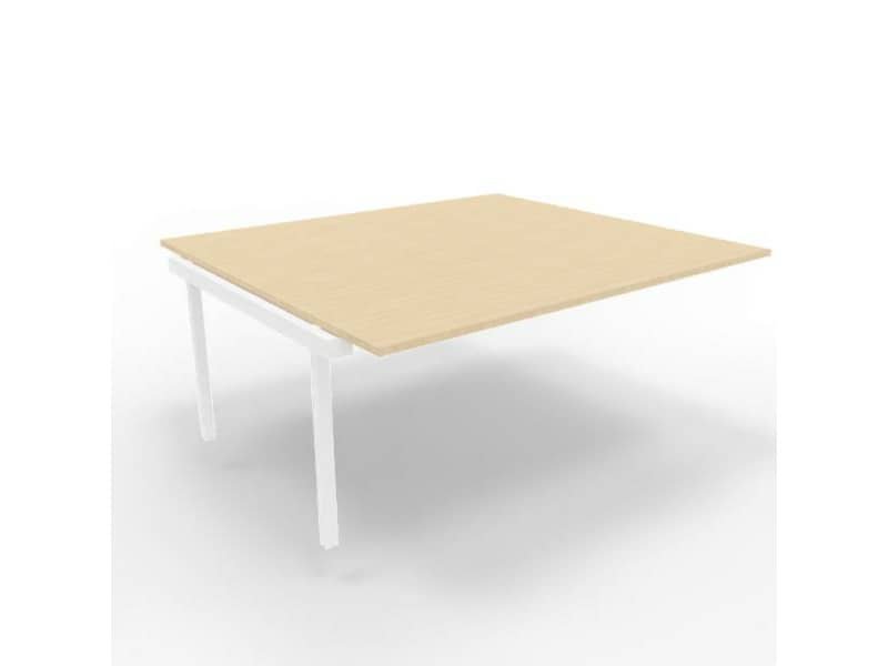 Postazione aggiuntiva bench piano rovere 180x160xH.75 cm gamba a ponte in acciaio bianco Practika P3 – ECBIC18-RK-I
