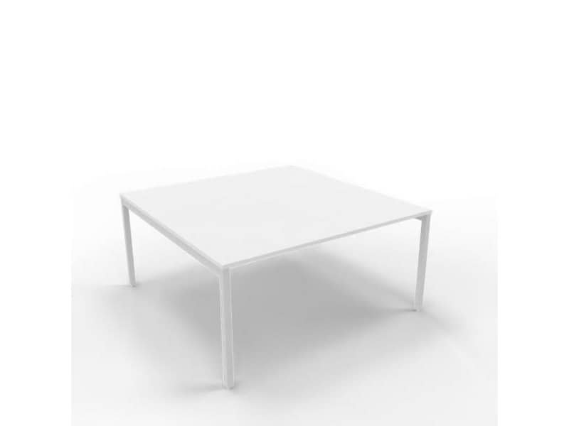 Bench piano grigio 160x160xH.75 cm gamba a ponte in acciaio argento linea Practika P3 Quadrifoglio – ECBEC16-GR-A