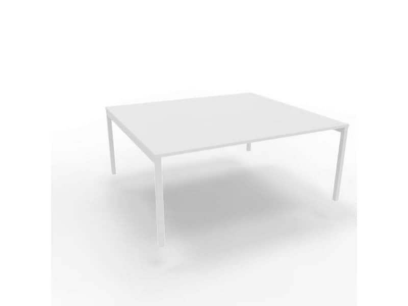 Bench piano bianco 180x160xH.75 cm gamba a ponte in acciaio bianco linea Practika P3 Quadrifoglio – ECBEC18-BA-I