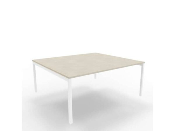 Bench piano cemento 180x160xH.75 cm gamba a ponte in acciaio bianco linea Practika P3 Quadrifoglio - ECBEC18-CL-I