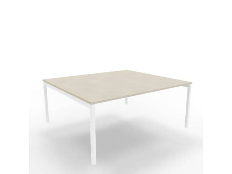 Bench piano cemento 180x160xH.75 cm gamba a ponte in acciaio bianco linea Practika P3 Quadrifoglio – ECBEC18-CL-I