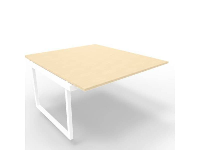 Postazione aggiuntiva bench piano rovere 140x160xH.75 cm gamba ad anello in acciaio bianco Practika P2 ECBIA14-RK-I