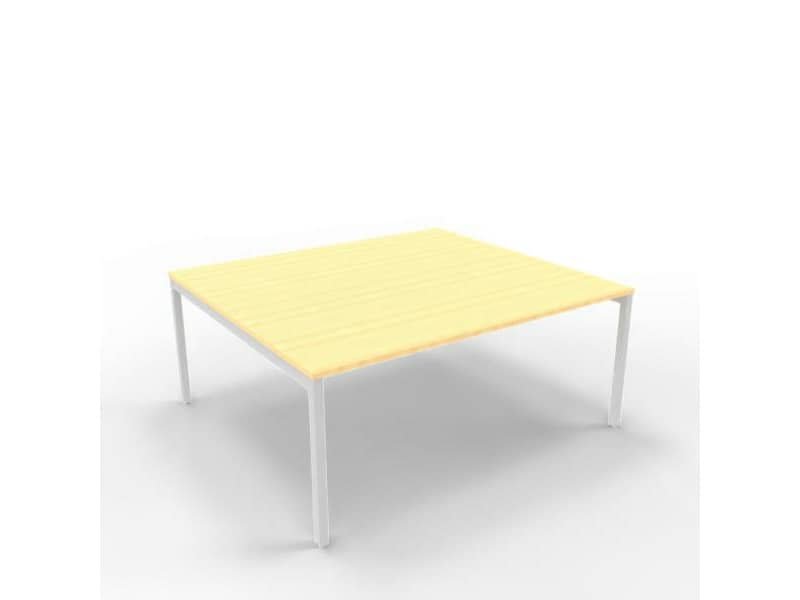 Bench piano faggio 180x160xH.75 cm gamba a ponte in acciaio argento linea Practika P3 Quadrifoglio – ECBEC18-FA-A