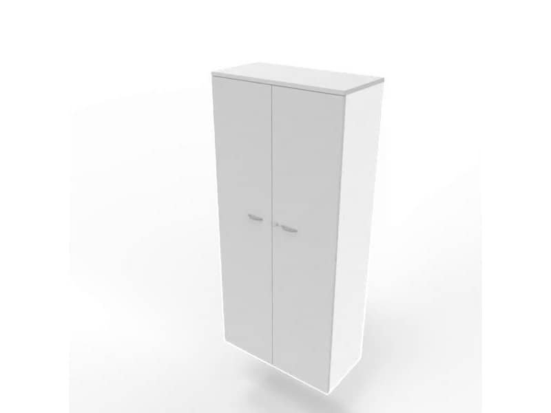 Armadio alto con ante battenti grigio scocca bianca 90x45xH.200 cm linea Practika Quadrifoglio – ECES90S-GR-BA-GR