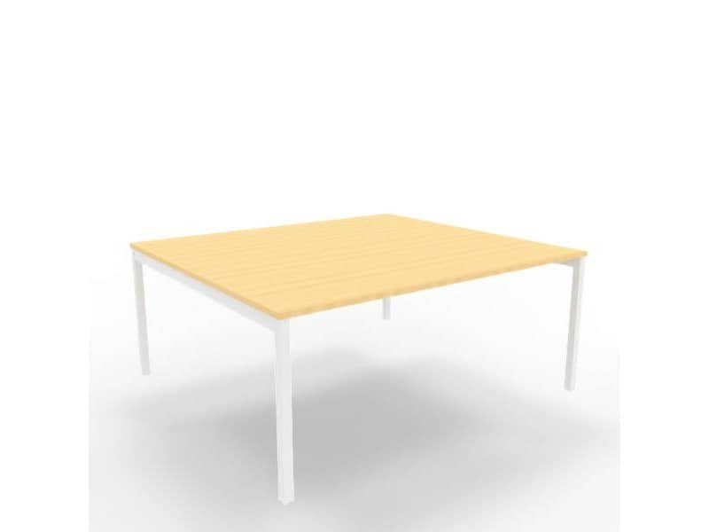 Bench piano faggio 180x160xH.75 cm gamba a ponte in acciaio bianco linea Practika P3 Quadrifoglio – ECBEC18-FA-I