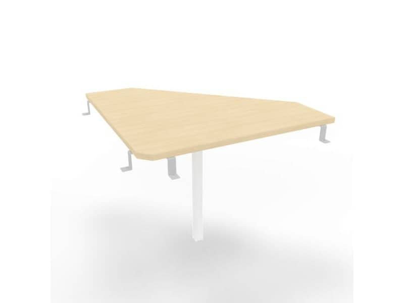 Raccordo 90ø piano rovere 84x84xH.75 cm gamba in acciaio bianco per scrivanie Practika P3 Quadrifoglio ECRA9003-RK-I