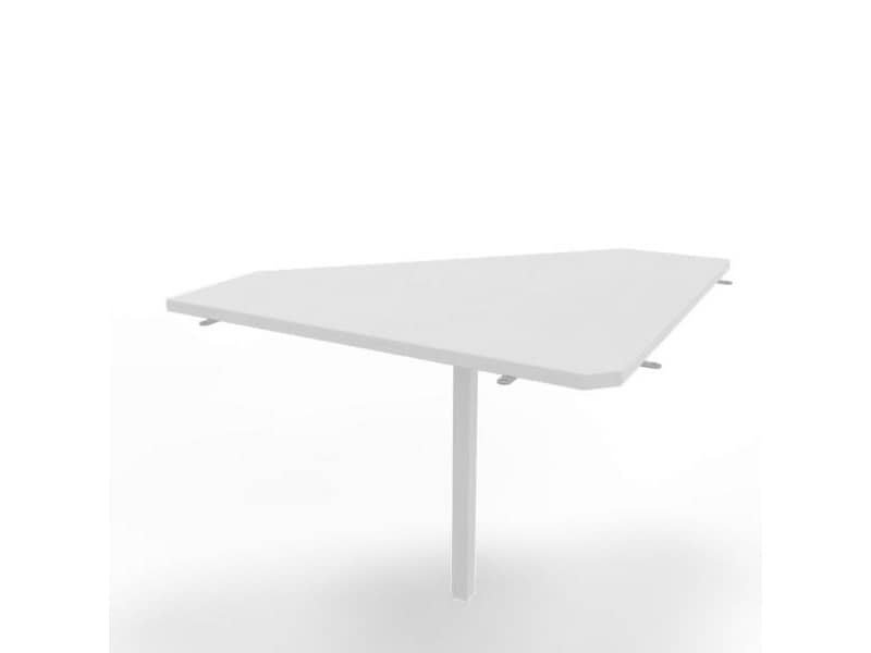 Raccordo 90¡ piano bianco 84x84xH.75 cm gamba in acciaio bianco per scrivanie Practika P4 Quadrifoglio ECRA9004-BA-I