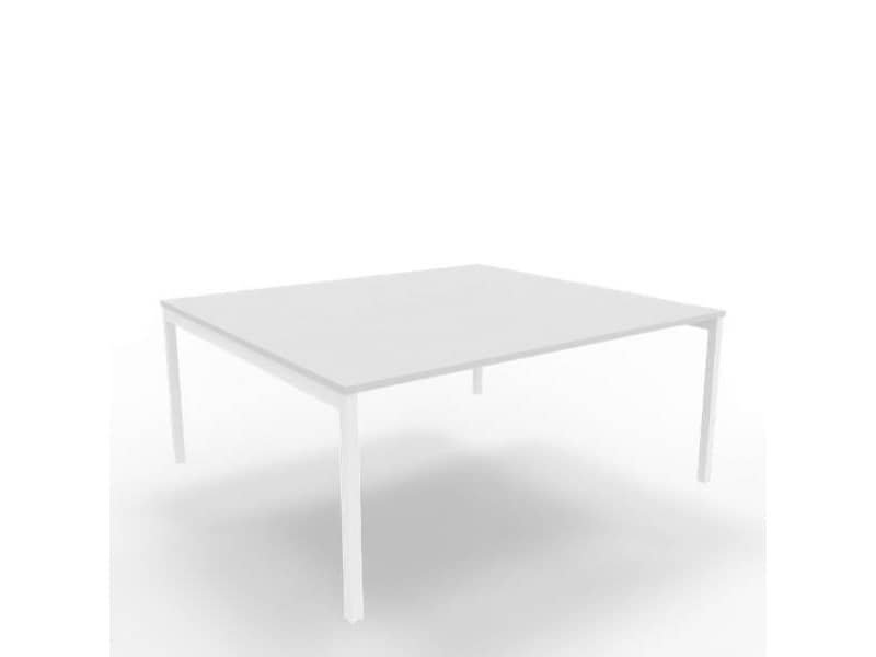 Bench piano grigio 180x160xH.75 cm gamba a ponte in acciaio bianco linea Practika P3 Quadrifoglio – ECBEC18-GR-I