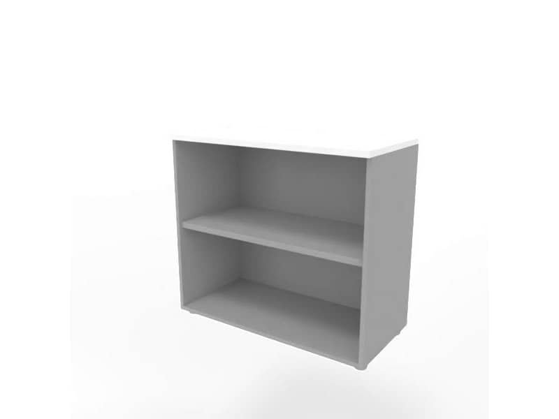 Armadio a giorno basso finitura bianco scocca argento 90x45xH.81,5 cm linea Practika Quadrifoglio – ECEB90G-BA-AA