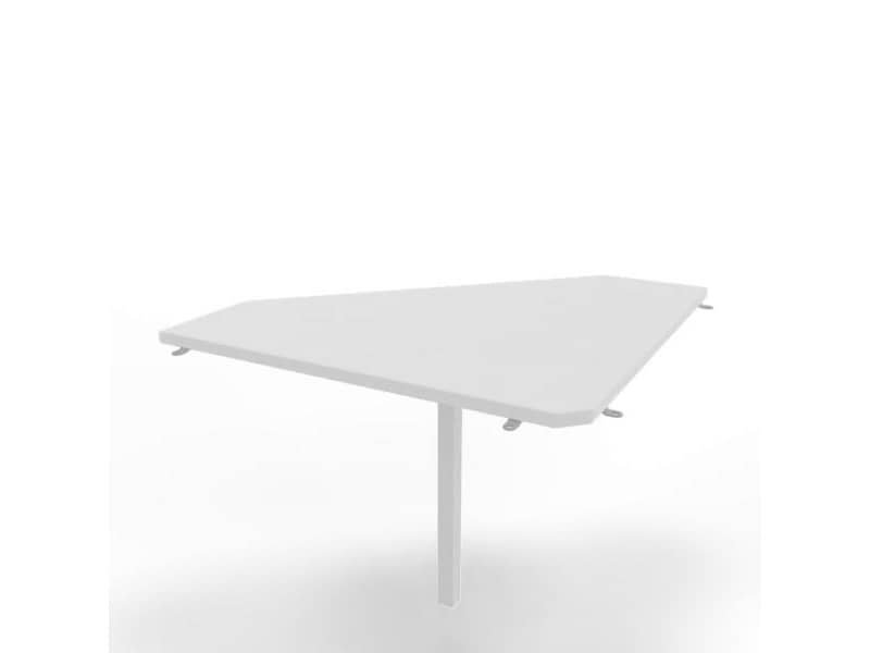 Raccordo 90ø piano bianco 84x84xH.75 cm gamba in acciaio bianco per scrivanie Practika P1 Quadrifoglio ECRA9001-BA-I
