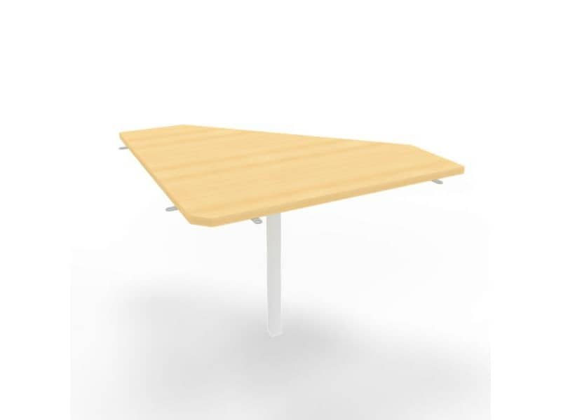 Raccordo 90ø piano faggio 84x84xH.75 cm gamba in acciaio bianco per scrivanie Practika P4 Quadrifoglio ECRA9004-FA-I