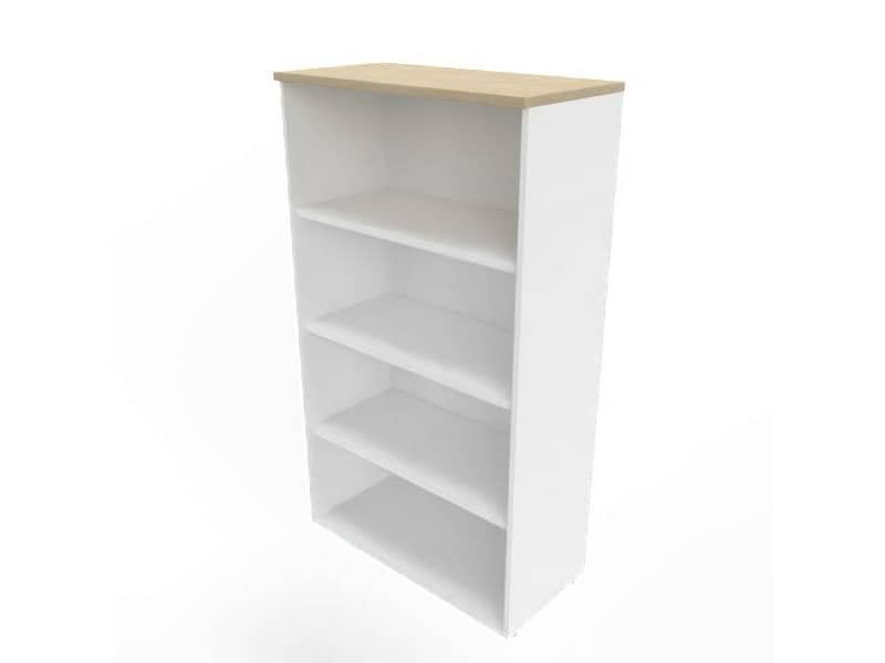 Armadio a giorno medio finitura rovere scocca bianca 90x45xH.160 cm linea Practika Quadrifoglio – ECEL90G-RK-BA