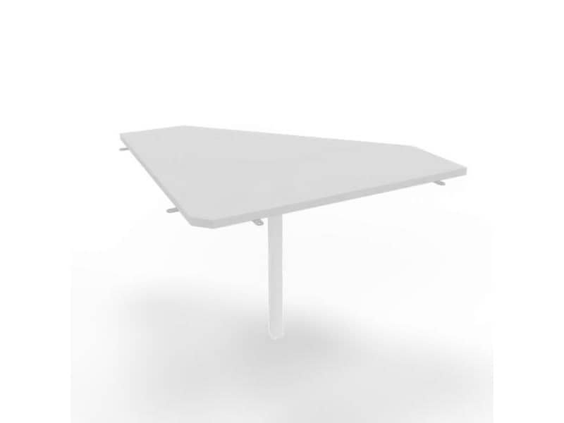 Raccordo 90¡ piano grigio 84x84xH.75 cm gamba in acciaio bianco per scrivanie Practika P4 Quadrifoglio ECRA9004-GR-I
