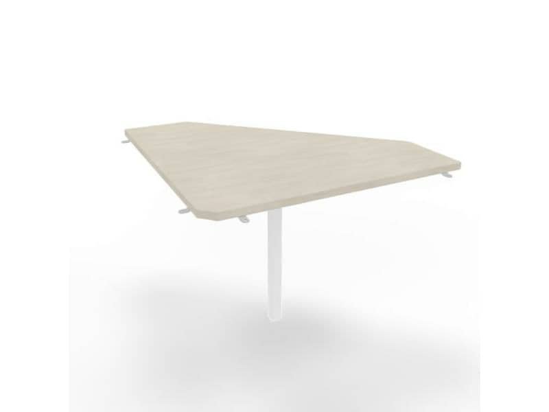 Raccordo 90ø piano cemento 84x84xH.75 cm gamba in acciaio bianco per scrivanie Practika P1 Quadrifoglio ECRA9001-CL-I