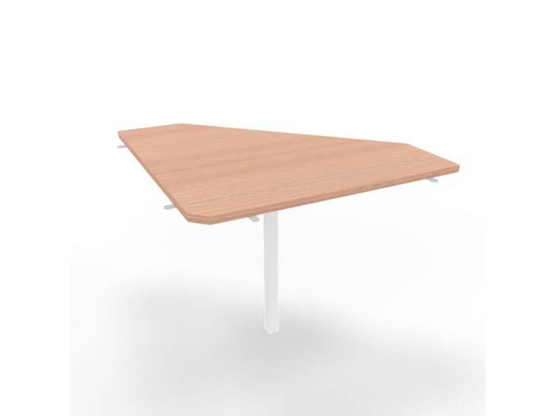 Raccordo 90ø piano noce canaletto 84x84xH.75 cm gamba in acciaio bianco per scrivanie Practika P4 ECRA9004-NO-I