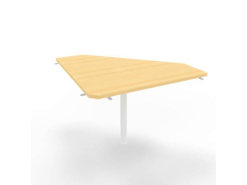 Raccordo 90ø piano faggio 84x84xH.75 cm gamba in acciaio bianco per scrivanie Practika P1 Quadrifoglio ECRA9001-FA-I