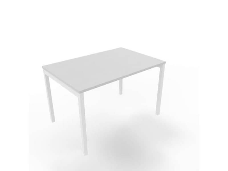 Scrivania piano grigio120x80xH.75 cm gamba a ponte in acciaio bianco linea Practika P3 Quadrifoglio – ECSPT120-GR-I