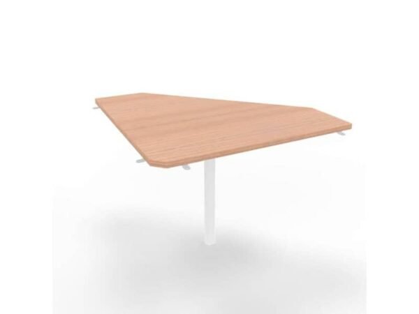 Raccordo 90ø piano noce canaletto 84x84xH.75 cm gamba in acciaio bianco per scrivanie Practika P1 ECRA9001-NO-I