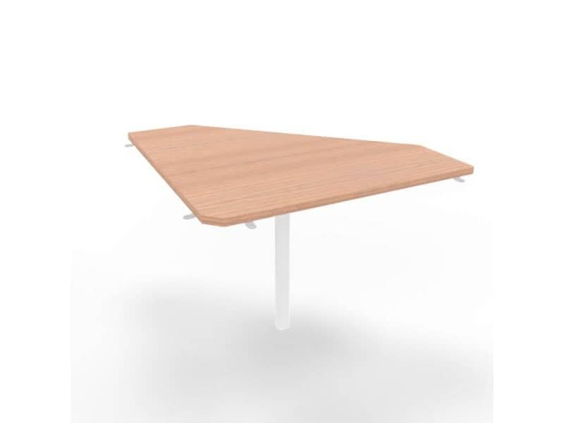 Raccordo 90ø piano noce canaletto 84x84xH.75 cm gamba in acciaio bianco per scrivanie Practika P1 ECRA9001-NO-I