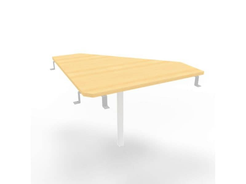 Raccordo 90¡ piano faggio 84x84xH.75 cm gamba in acciaio bianco per scrivanie Practika P3 Quadrifoglio ECRA9003-FA-I