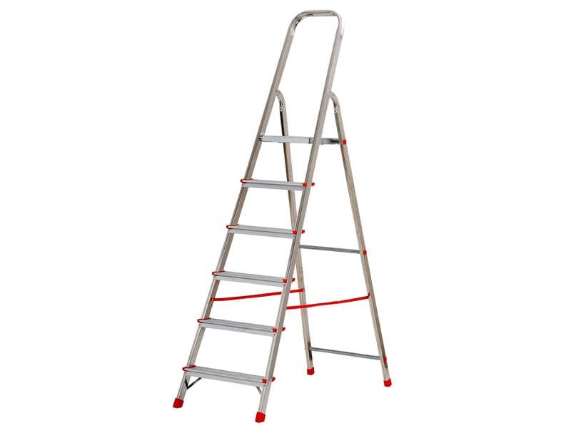 Scala in alluminio Scalama rinforzata Gierre 6 gradini – 0.48×1.10xH.1.84 m AL160