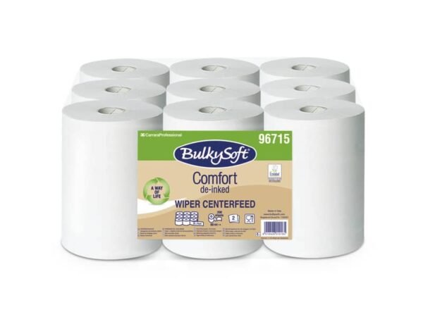 Asciugamani in rotoli  Bulkysoft Comfort a estrazione interna - 200 strappi - 2 veli - 30 cm x 60 m cf. 9 pz - 96715.E10
