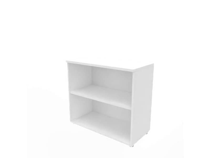 Armadio a giorno basso finitura bianco scocca bianca 90x45xH.81,5 cm linea Practika Quadrifoglio – ECEB90G-BA-BA