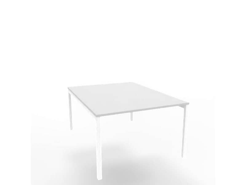 Bench piano grigio 120x160xH.75 cm gamba a ponte in acciaio bianco linea Practika P3 Quadrifoglio – ECBEC12-GR-I
