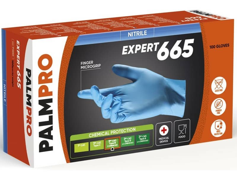 Guanti monouso in nitrile Palmaro Expert 665 Icoguanti taglia L – blu – conf. 100 pezzi – PX665-L