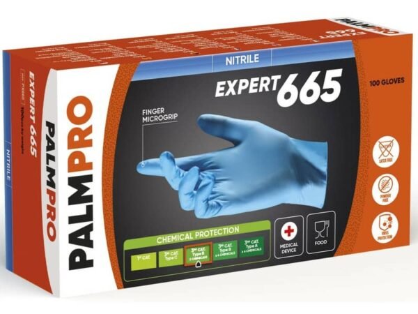 Guanti monouso in nitrile Palmaro Expert 665 Icoguanti taglia S - blu - conf. 100 pezzi - PX665-S