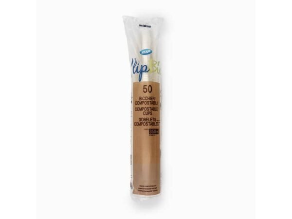 Bicchieri tumbler trasparenti IlipBio compostabili in PLA BIO 350 cc - conf. 50 pezzi - 61468