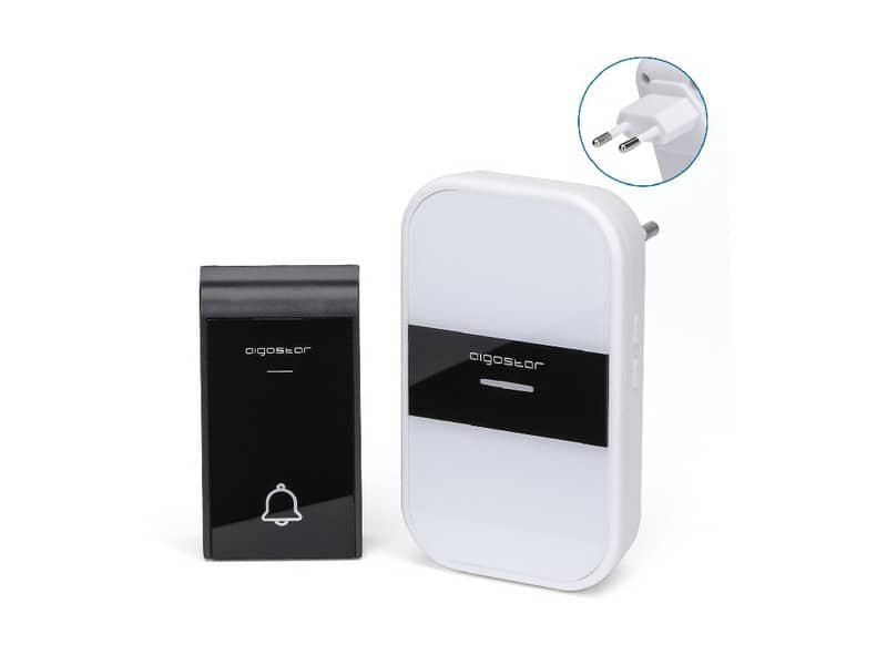 Kit campanello digitale wireless AC bianco, nero Aigostar 10x6x6,5/7,2x2x4 cm – 197919